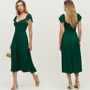 Reformation Baxley Dress in Emerald 8